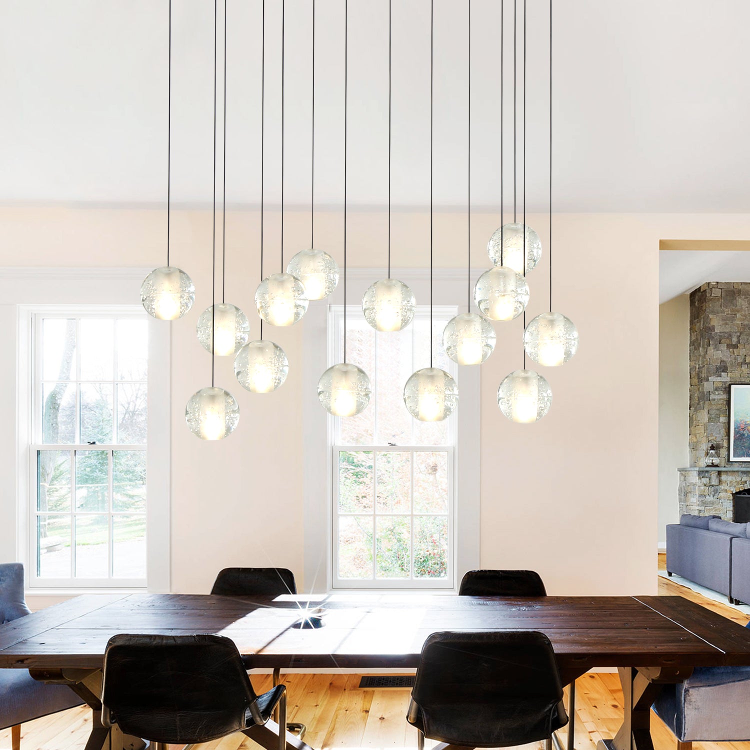 Raindrop 14 Lights Crystal Chandelier with G4 Bulb Base