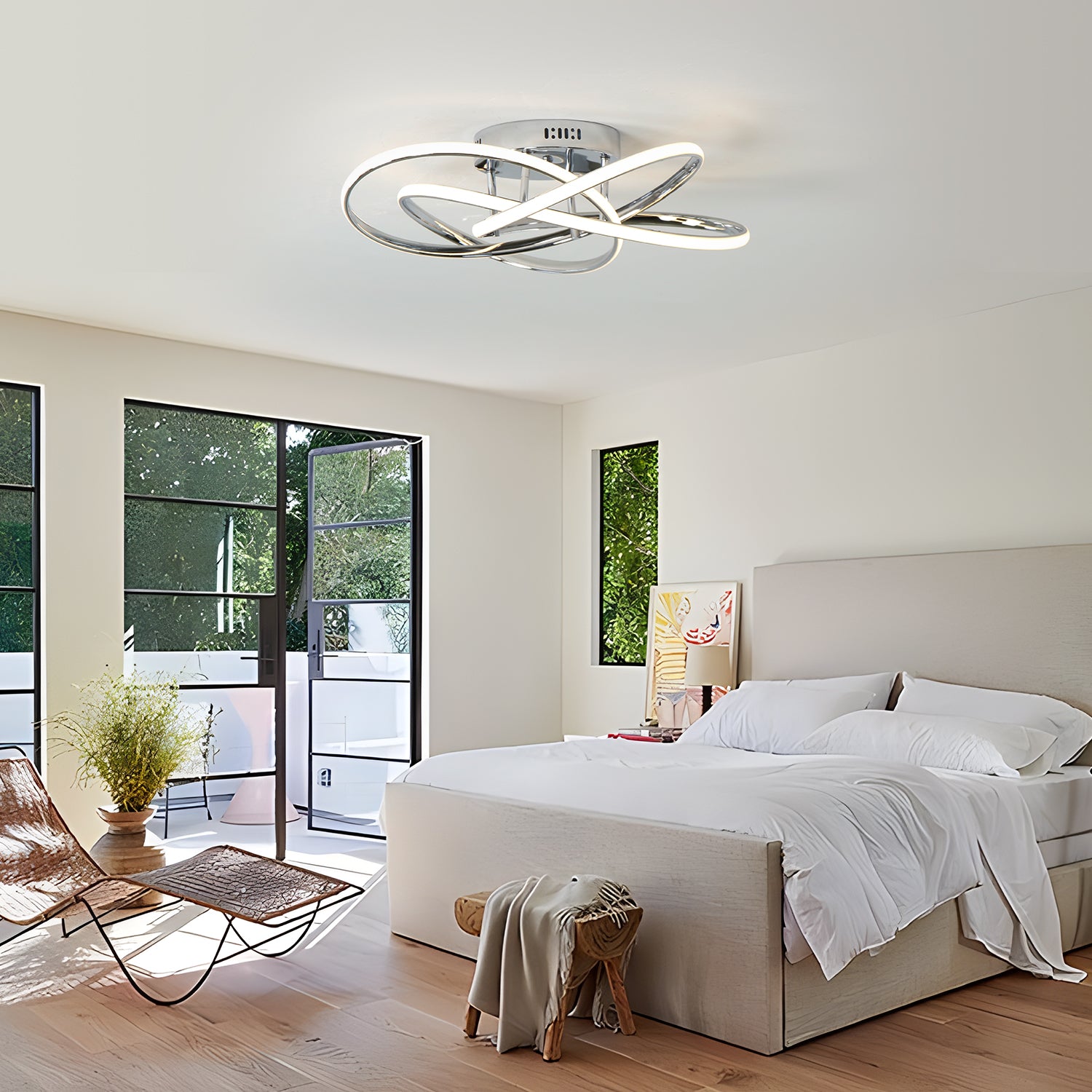 Swirl Modern LED Triac Dimmable Flush Mount for Bedroom Hallway Entrance