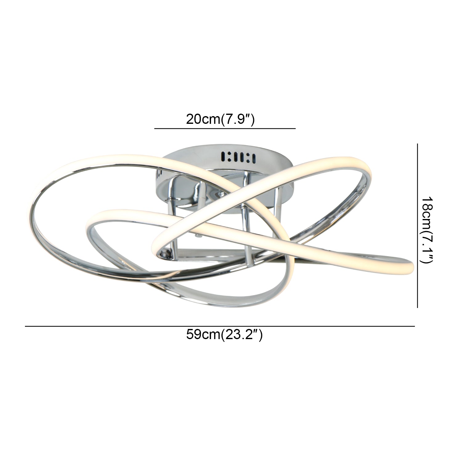 Swirl Modern LED Triac Dimmable Flush Mount for Bedroom Hallway Entrance