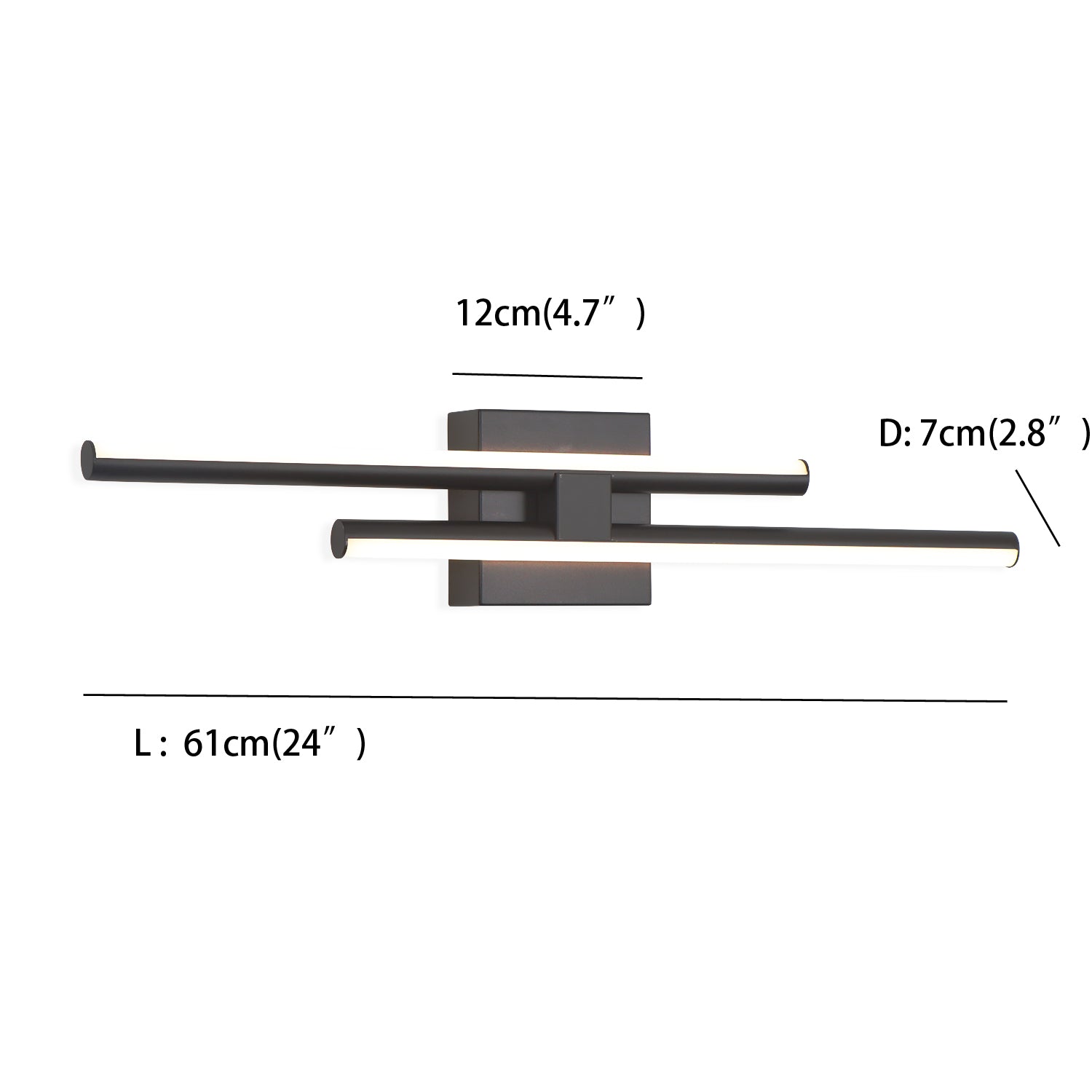 24"/32"/40" 2 Lights Minimalist Linear LED Wall Sconce,Vanity Light