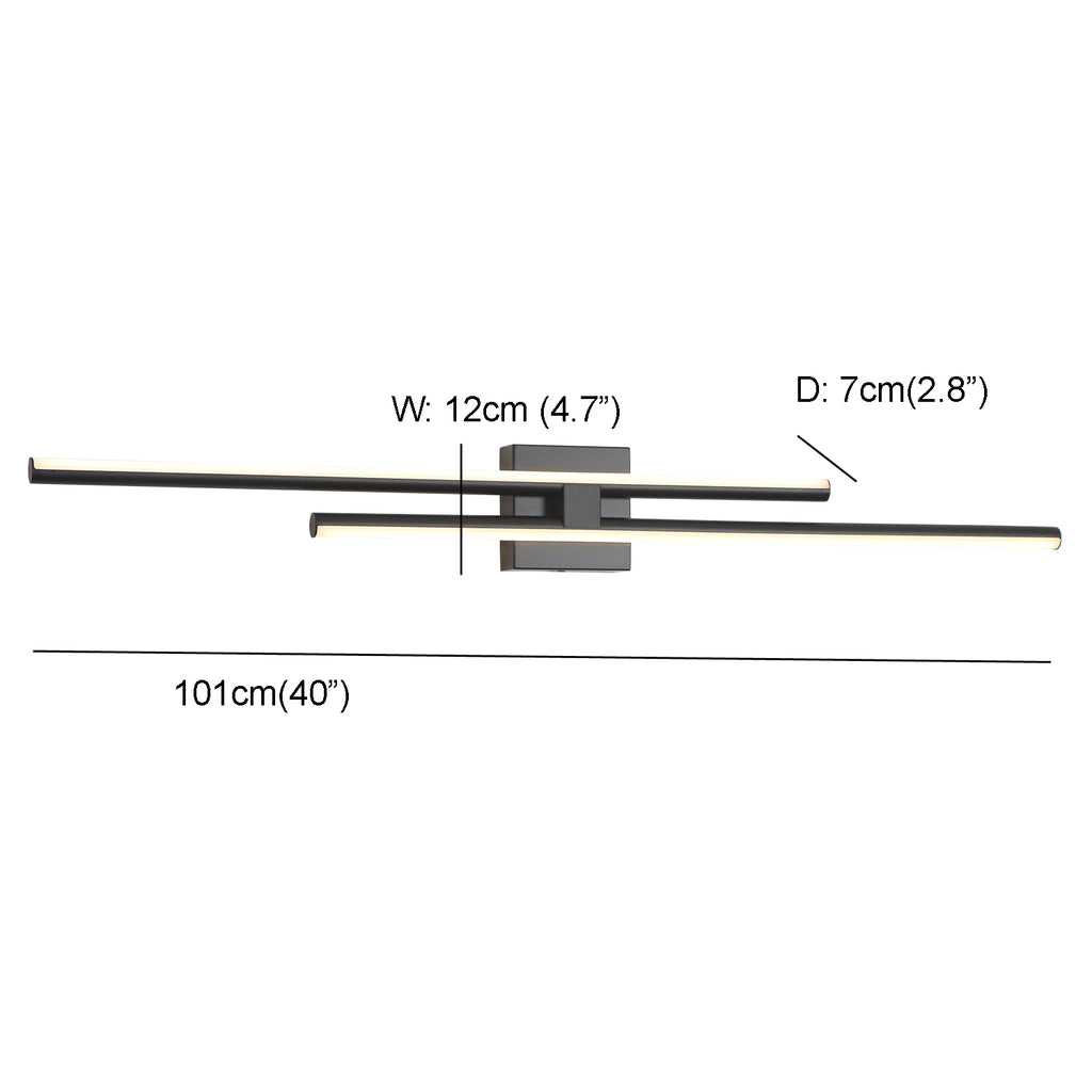 24"/32"/40" 2 Lights Minimalist Linear LED Wall Sconce,Vanity Light