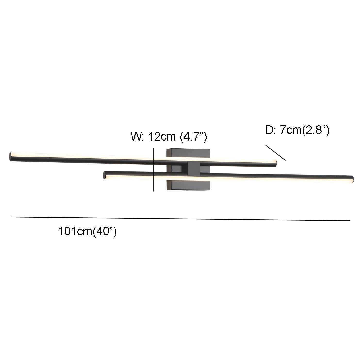 24"/32"/40" 2 Lights Minimalist Linear LED Wall Sconce,Vanity Light