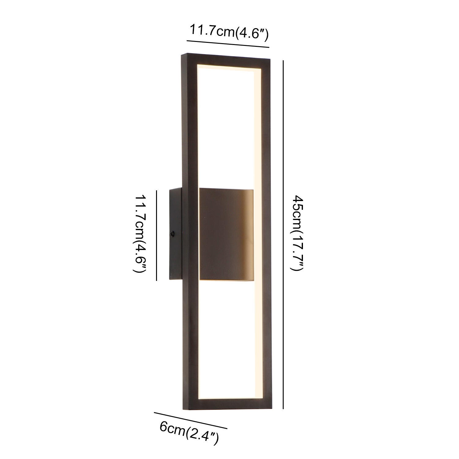 H18" Single Modern LED Triac Dimmable Black/Gold Wall Sconce