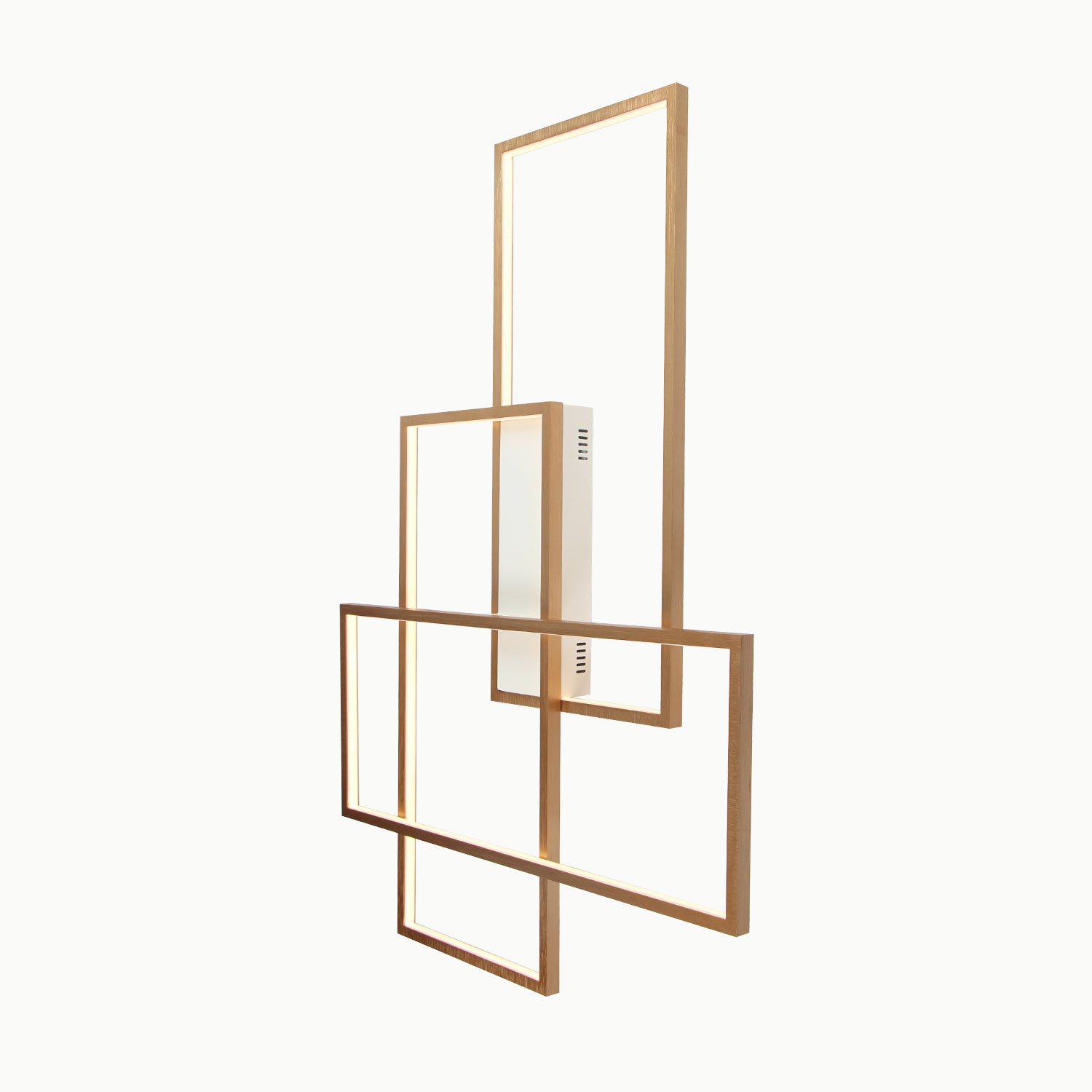 39.7" 3 Lights Gemotric Black/Gold Dimmable LED Flush Mount