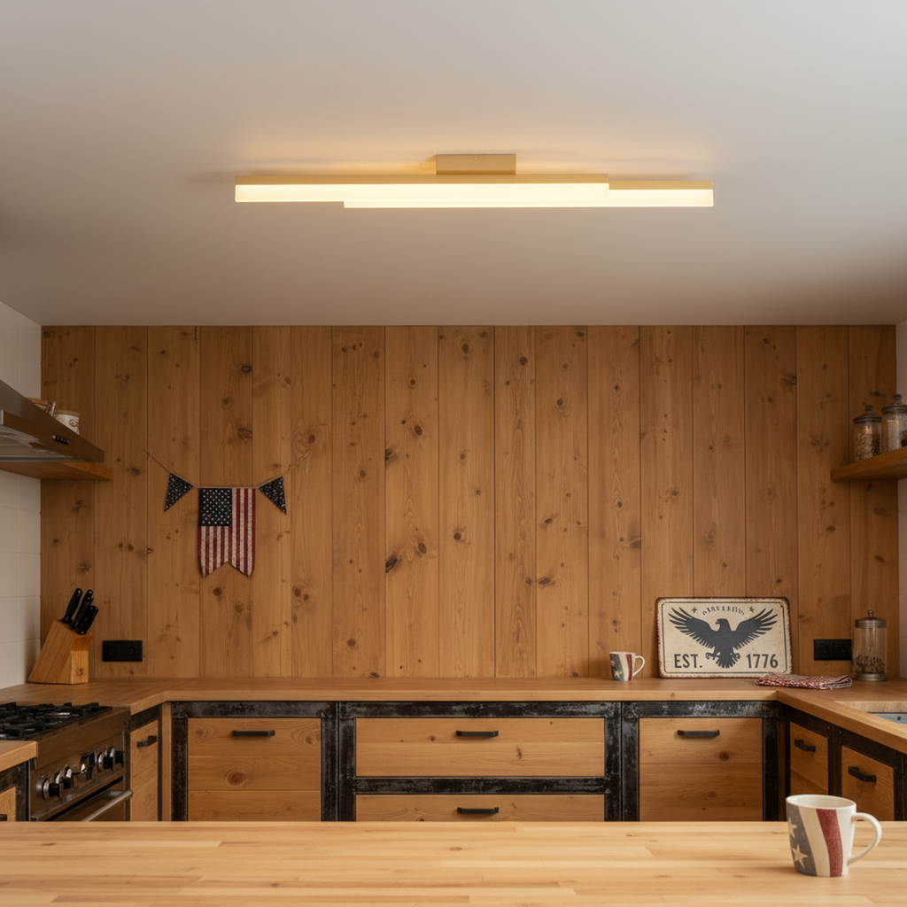 2-Lights Linear Modern LED Triac Dimmable Flush Mount with Acrylic Shade